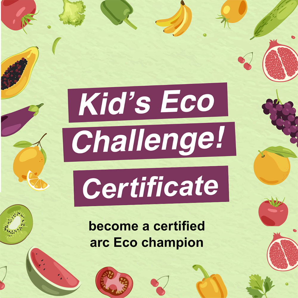arc kids eco challenge certificate graphic