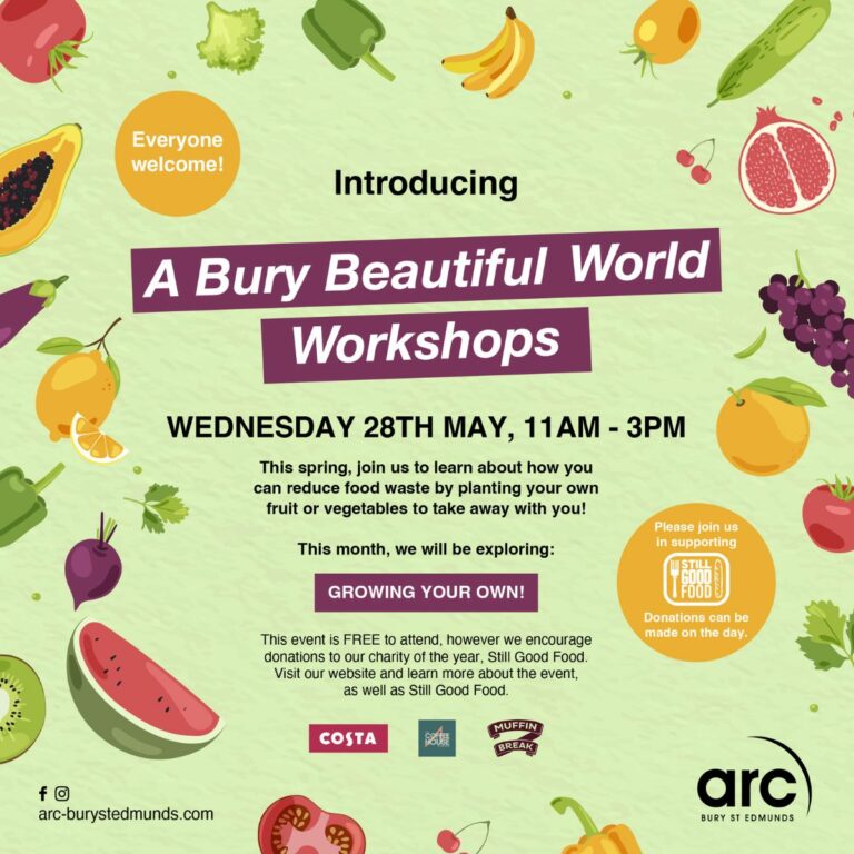 a graphic for a bury beautiful world's workshops